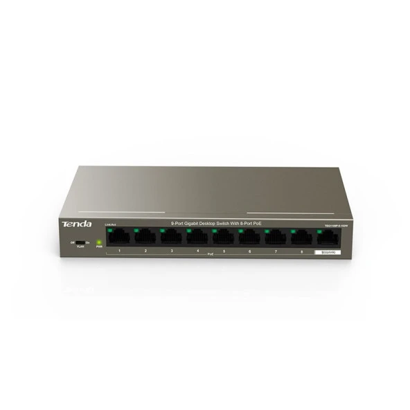 Tenda 9 Port 8 Port Poe+ 10-100-1000 Switch + 1 Port Uplink Poe Switch