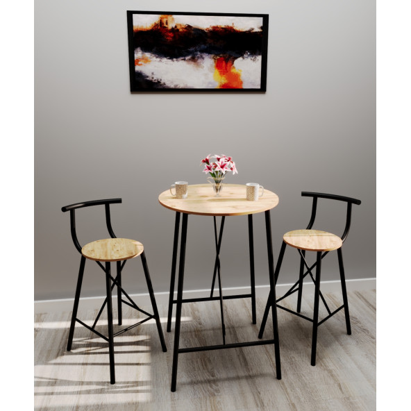 Eportatif Bar Masası Mutfak Oval 2 Kişilik Yemek Masası 1110