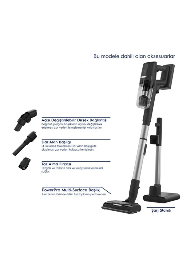 Ep81ub25gg Hygenic 800 Cordless Cleaner 25.5 V Dikey Şarjlı Süpürge - 2