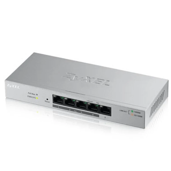 Zyxel 5 Port 4 Port Poe+ 10-100-1000 Yönetilebilir Switch Tak-Kullan QoS 60W Toplam Güç Destekli Web-Yönetilebilir Gigabit Switch