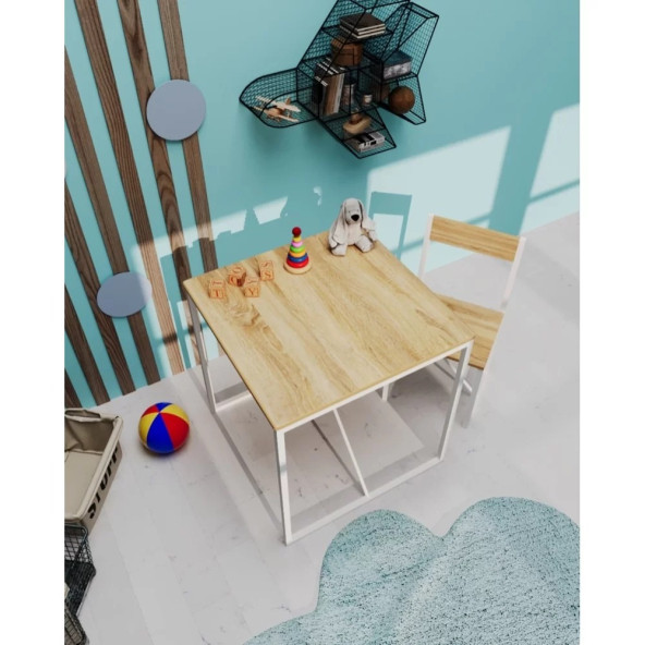Eportatif Aktivite Masası Çocuk Etkinlik Oyun Çalışma Masa Ve Sandalye Çam - 2