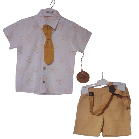 PAMPAL AYICIK BASKILI KRAVATLI ERKEK ÇOCUK TAKIM - 2