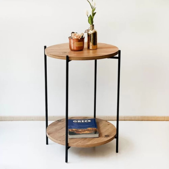 Eportatif Yuvarlak Orta Sehpa Dekoratif Zigon Sehpa 1114