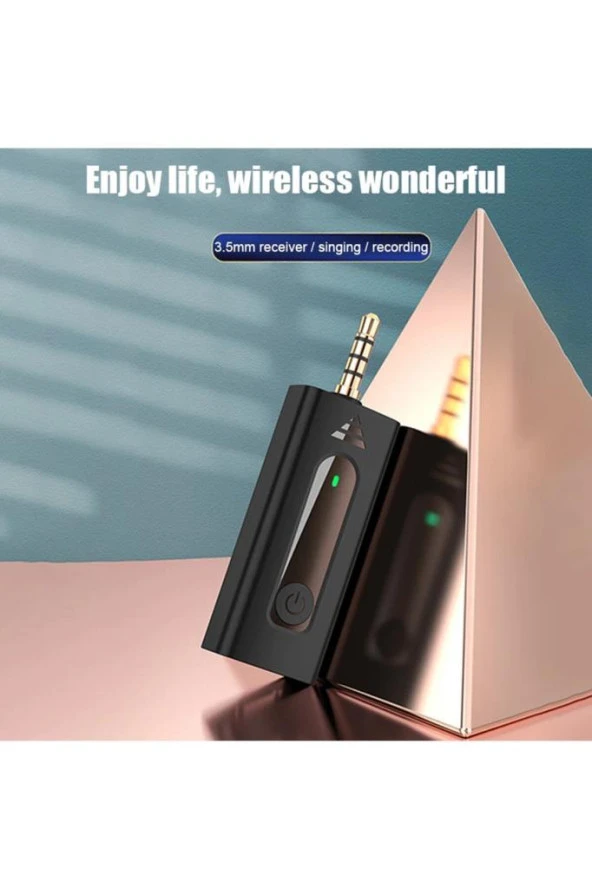 Amfi Ve Hoparlör Kablosuz Wireless Yaka Mikrofon Çiftli 3.5mm Jaklı Tak Çalıştır Telefon Araç Uyumlu - 2