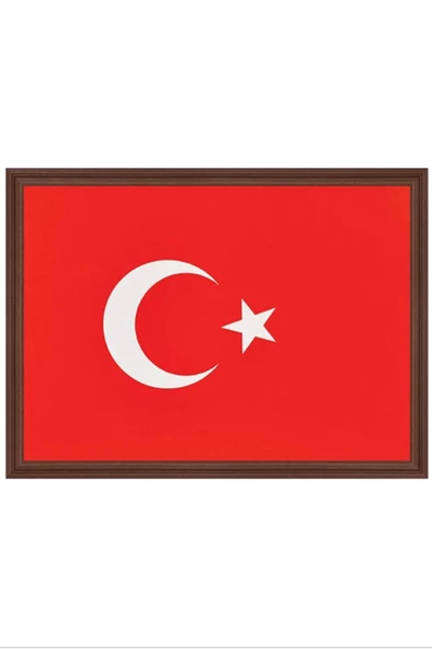 Türk Bayrağı 25X35 Mdf Çerçeveli