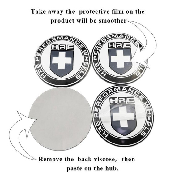 HRE PERFORMANCE LOGO 56 MM JANT GÖBEK STICKER (SİYAH-BEYAZ) - 3