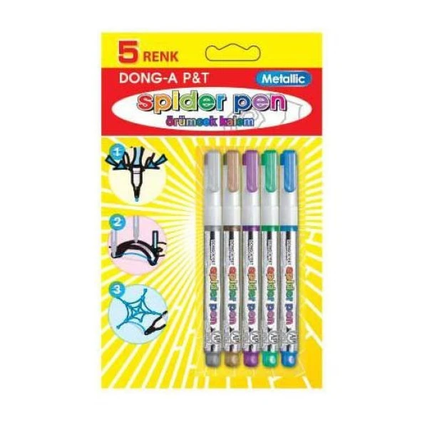 Dong-A Spider Pen Örümcek Kalem 5 renk Blister Ambalaj - Resim 2