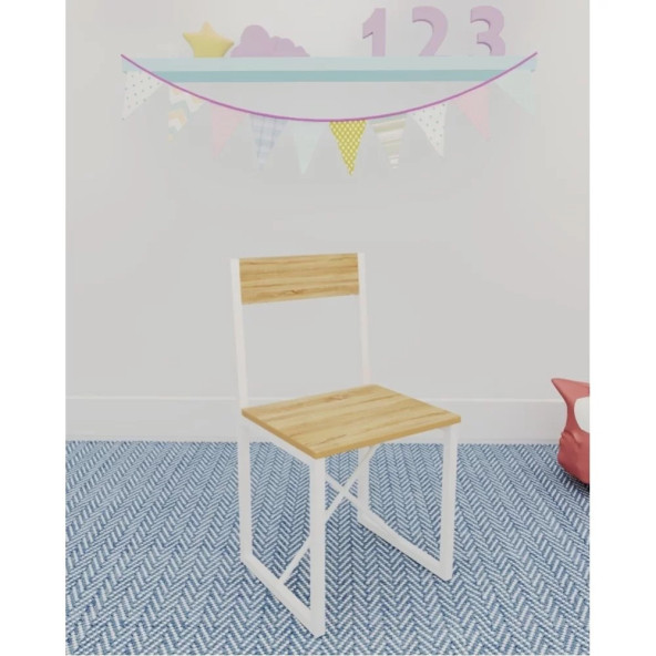 Eportatif Çocuk Çalışma Masası Ve 2 Sandalyeli Oyun Etkinlik Aktivite Masası Çam - 4