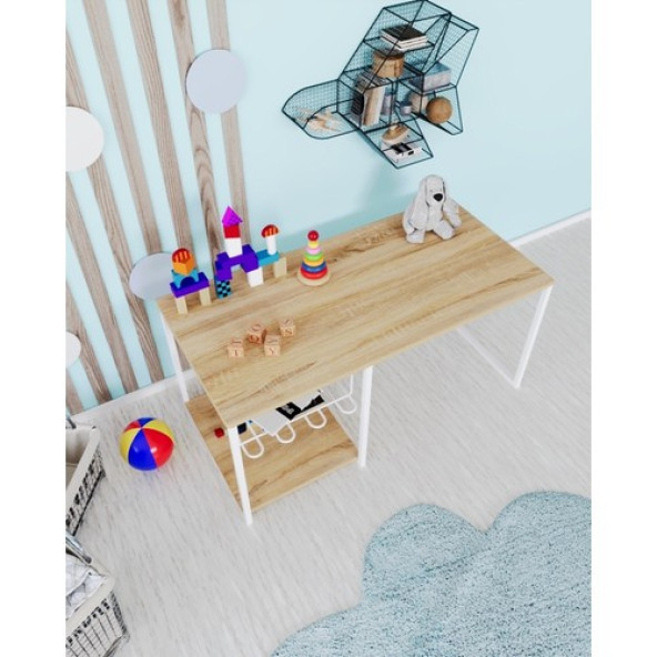 Eportatif Çalışma Masası Çocuk Etkinlik Oyun Aktivite Masası Çam - 2