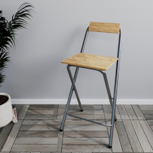 Eportatif Mutfak Bar Masa Sandalye Takımı Katlanır Bar Sandalye 2 Kişilik Mutfak Masası Çam 1339 - Resim 5