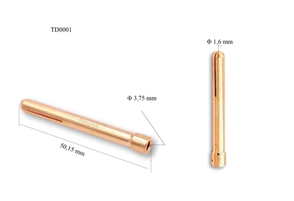 Trafimet Tig 17/18/26 Tungsten Sıkıcı Kollet 10lu Paket  1,6mm