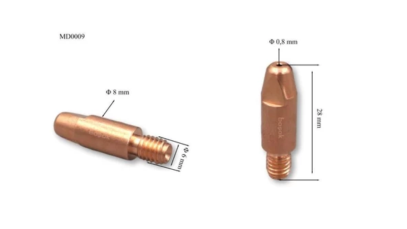 Trafimet E-Cu Gazaltı Kontak Meme M6 5li Paket  1,0mm