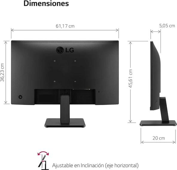 LG 27 27MR400-B IPS Monitör 5ms Siyah 1920x1080, 100Hz, HDMI, VGA, FreeSync, Vesa - 2