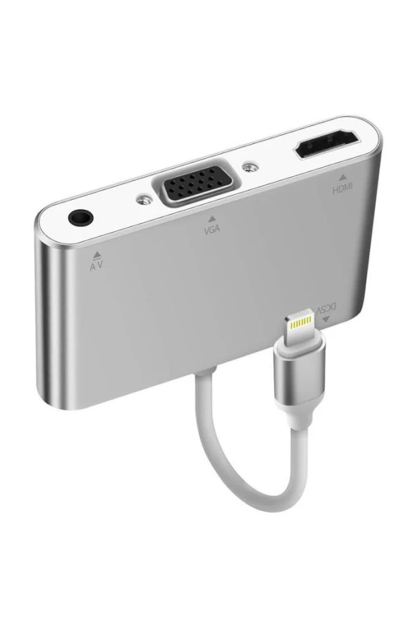 iPhone Lightning To Hdmi To Vga To Audio Kablo Donma Yapmaz Çevirici Adaptör Aktarıcı Aparat