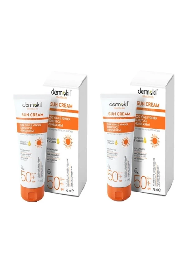 Dermokil Güneş Kremi Çok Yönlü Yüksek Koruyucu 50 Spf 75 ml X2 ADET