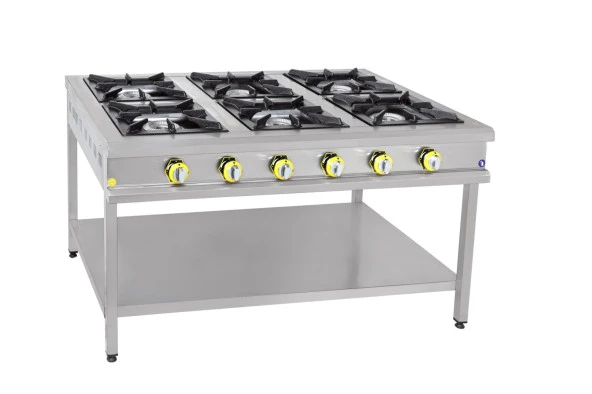 İnoxmaster Taban Raflı Ocak Altılı Gazlı/Lpg