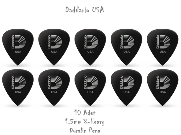Daddario 1DBK7-10 Duralin 1.5mm Extra Heavy Picks - 10 Adet Pena