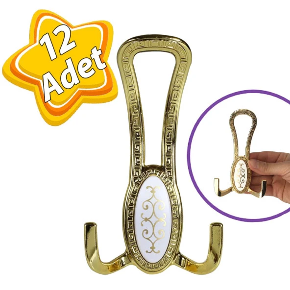 12 Adet Seç Portmanto Altın Gold Askı Vestiyer Duvar Askısı Askılık Metal Dolap Elbise Askılığı
