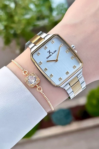 Daniel Klein DKISTE1107 Gold Gümüş Renk Hediye Paketli Kadın Kol Saati ve Bileklik - 4