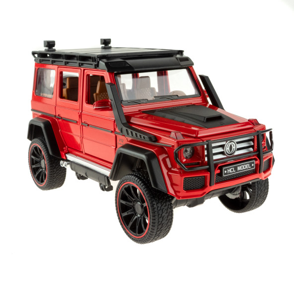 1:16 Ölçek Metal Model Suv Araba Çek Bırak Işıklı Sesli Kırmızı