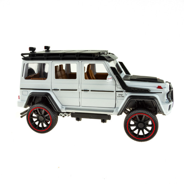 1:16 Ölçek Metal Model Suv Araba Çek Bırak Işıklı Sesli Beyaz - 2