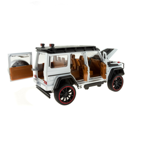 1:16 Ölçek Metal Model Suv Araba Çek Bırak Işıklı Sesli Beyaz - 4
