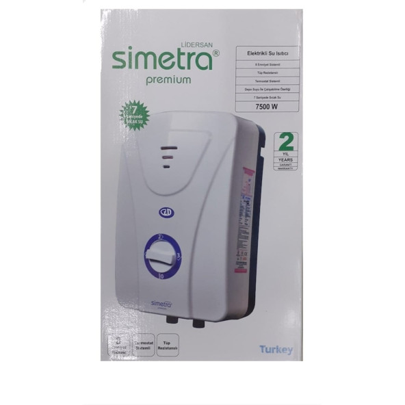 Simetra Premium Elektrikli Şofben sıgorta ve kutusu dahıl Ani Su Isıtıcı - 2