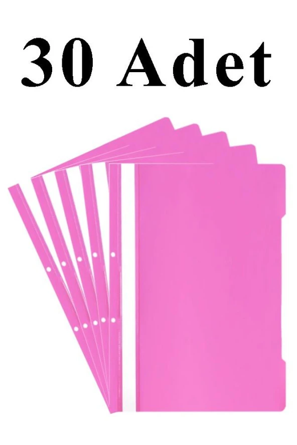30 Adet A4 Pembe Telli Dosya 1 Paket Ekonomik Kaliteli Telli Dosya Ofis Büro Okul