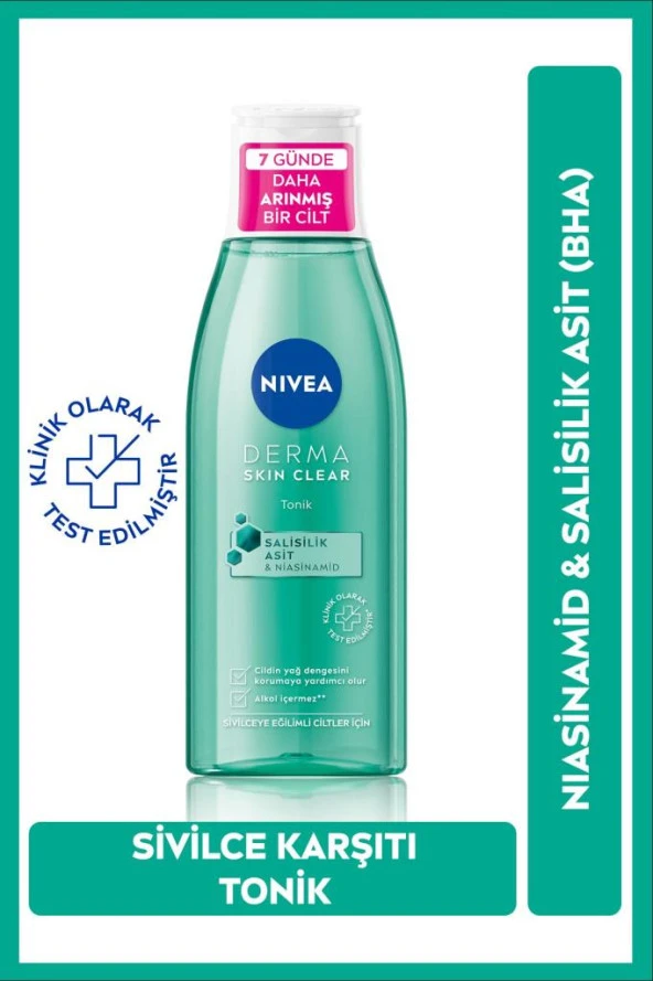 Nivea Derma Skin Clear Sivilce Karşıtı Niasinamid Ve Salisilik Asit (BHA) Tonik 200ml