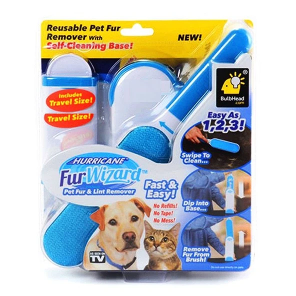 Hurricane Fur Wizard Tüy Toz Toplama Fırça Seti Kedi Köpek - Resim 2