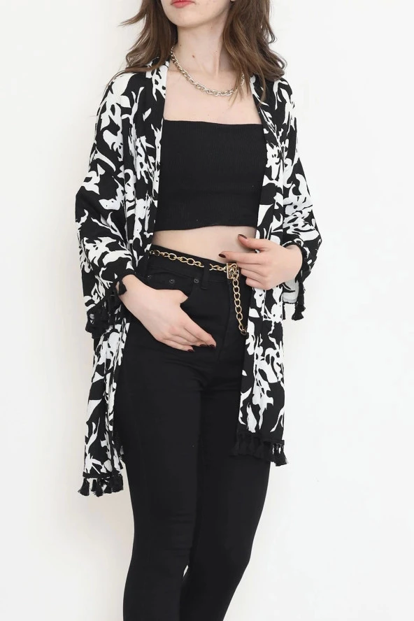 Desenli Kimono Beyazsiyah - 2492.555. - 3