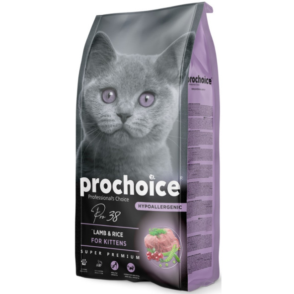 Prochoice pro 38 kitten 2kg düşük tahıllı kuzu pirinçli yavru kedi maması hypoallergenıc