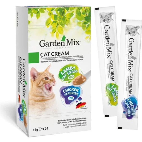 Garden Mix Kuzulu ve Tavuklu Krema Kedi Ödül Maması 15gr (24'lü)