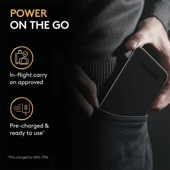 Duracell 10.000mAh Powerbank PD 18W ( USB-A, USB-C ) - Siyah - 5