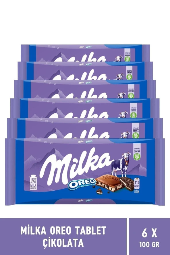 Oreo Tablet Çikolata 100 gr - 6 Adet