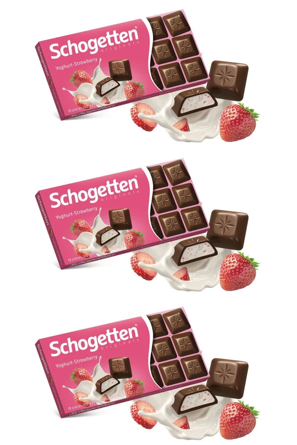 Trilogia Çilekli-yoğurtlu Çikolata 100g - 3 Adet