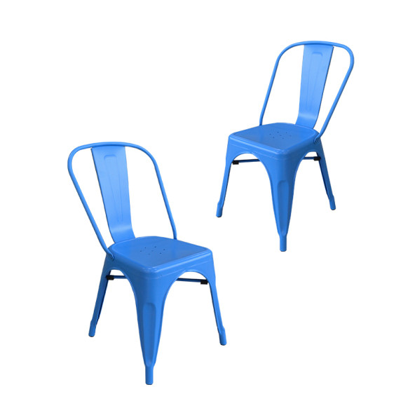 Tolix Kolsuz Metal Sandalye-Mavi(2 Adet)