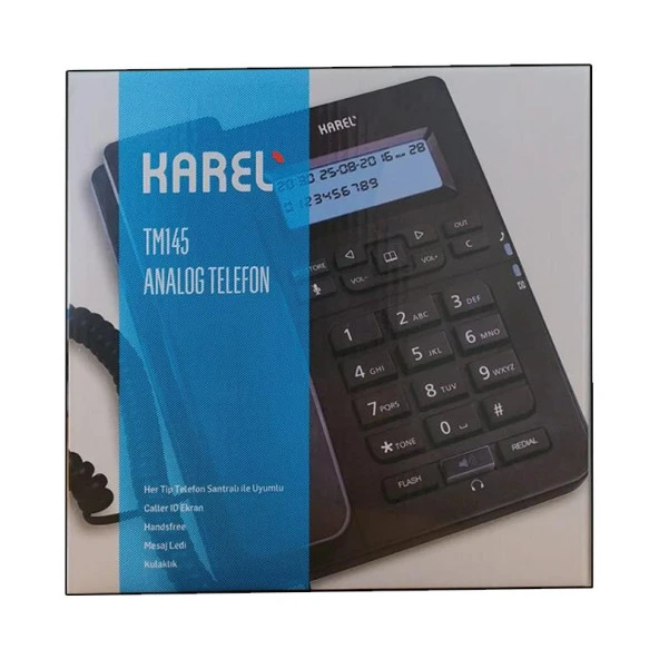 Karel TM145 Ekranlı Masaüstü Analog Telefon, Siyah - 2