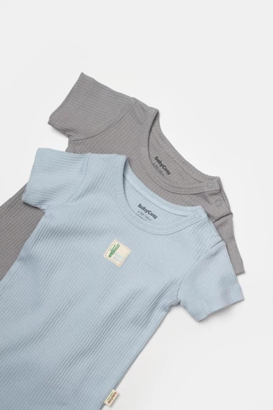 Bebek 2 Parça Kısa Kol Body, %50 Bambu - %50 Organik Pamuk, Bebek ve Yenidoğan Serisi - CSYB9017 - 7