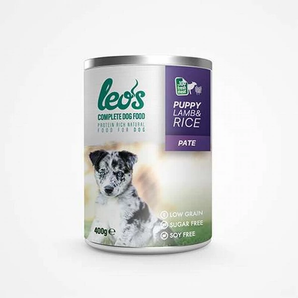 Leos Kuzu Etli ve Pirinçli Pate Yavru Köpek Konservesi 24 Adet 400 Gr