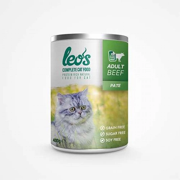 Leos Sığır Etli Pate Yetişkin Kedi Konservesi 400 Gr