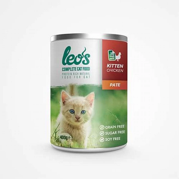 Leos Tavuk Etli Pate Yavru Kedi Konservesi 24 Adet 400 Gr