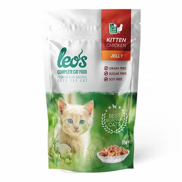 Leos Pouch Tavuklu Yavru Kedi Konservesi 24 Adet 85 Gr