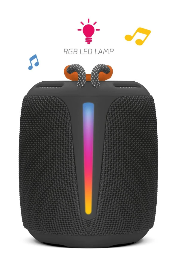 Powerway Bold Siyah Taşınabilir Ses Bombası Kablosuz Bluetooth Hoparlör Speaker Yüksek Sesli TWS - 3