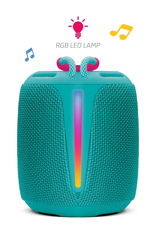 Powerway Bold Turkuaz Taşınabilir Ses Bombası Kablosuz Bluetooth Hoparlör Speaker Yüksek Sesli TWS - 3