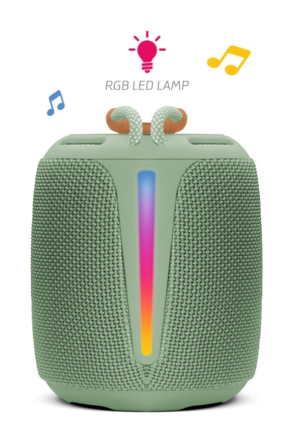 Powerway Bold Haki Yeşil Taşınabilir Ses Bombası Kablosuz Bluetooth Hoparlör Speaker Yüksek Sesli - 3