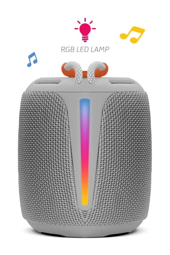 Powerway Bold Gri Taşınabilir Ses Bombası Kablosuz Bluetooth Hoparlör Speaker Yüksek Sesli TWS - 3