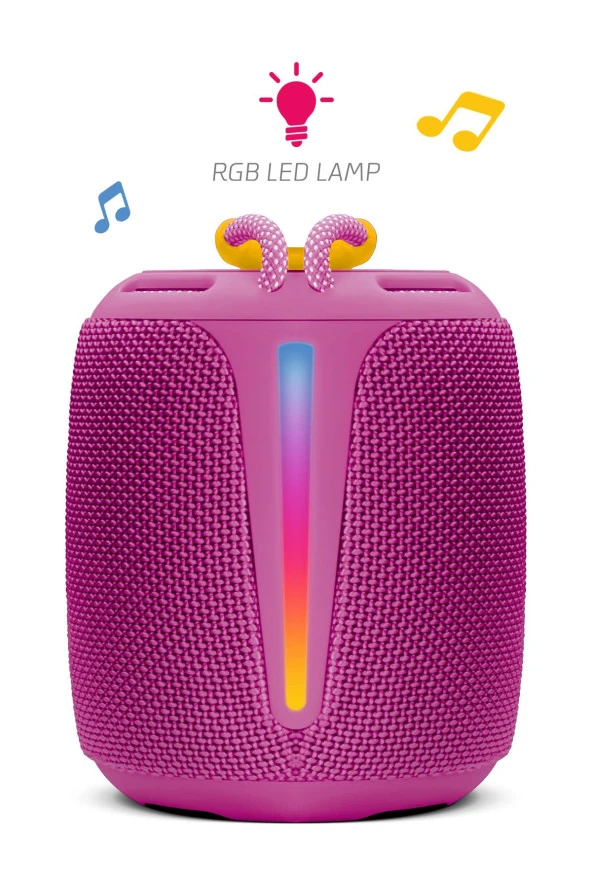 Powerway Bold Eflatun Taşınabilir Ses Bombası Kablosuz Bluetooth Hoparlör Speaker Yüksek Sesli TWS - 3