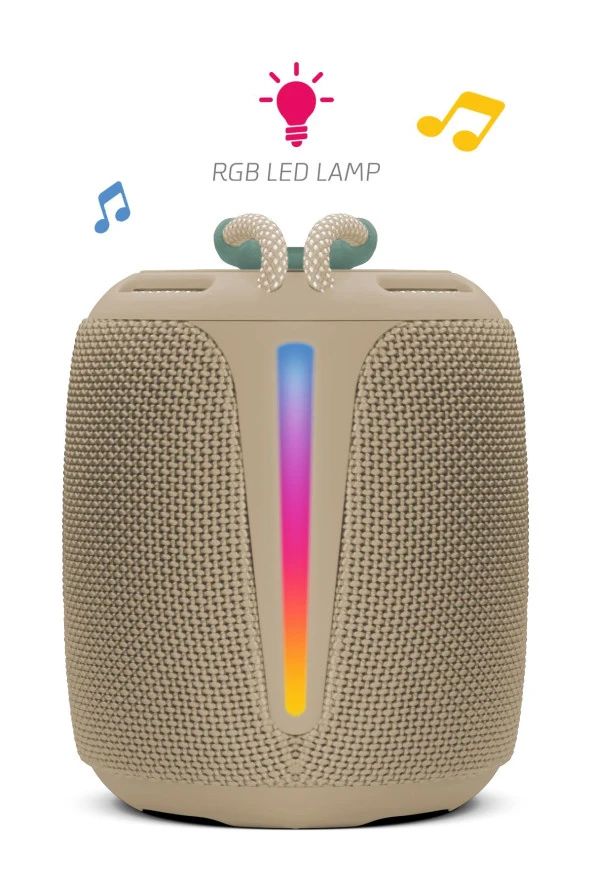 Powerway Bold Haki Taşınabilir Ses Bombası Kablosuz Bluetooth Hoparlör Speaker Yüksek Sesli TWS - 3