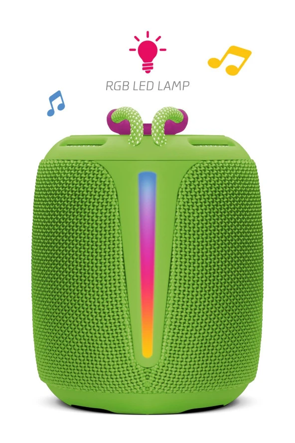 Powerway Bold Yeşil Taşınabilir Ses Bombası Kablosuz Bluetooth Hoparlör Speaker Yüksek Sesli TWS - 3